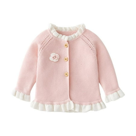 Apocaly Infant Baby Girls Coat Kids Button Knitted Round-Neck Ruffled Sweater Cardigan Pink#03
Apocaly Infant Baby Girls Coat Kids Button Knitted Round-Neck Ruffled Sweater Cardigan Pink#03