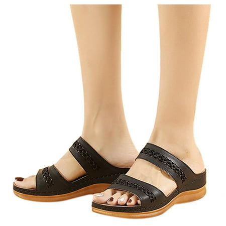 Vedolay Sandals for Women Dressy Summer Sandals for Women Sandals Lightweight Beach Travel Outdoor Shoes Black 8.5