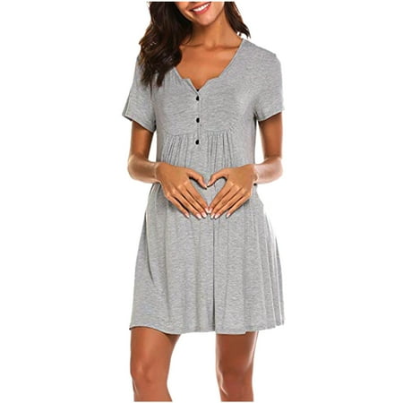 asdoklhq Maternity Clothes for Women Clearance O-Neck Solid Buttons Short Sleeve Pregnant Woman Dress Maternity Dress
asdoklhq Maternity Clothes for Women Clearance O-Neck Solid Buttons Short Sleeve Pregnant Woman Dress Maternity Dress