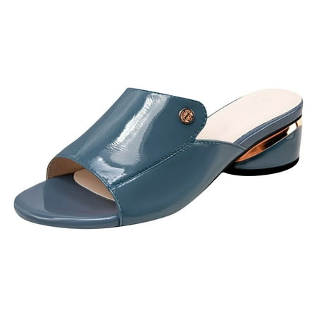 CHOII Promotion! Thick Heeled And Thick Soled Wedge Slippers For Women Fish Mouth Thong Sandals for Ladies Soft Leather Comfort Shoes for Elegant Women Blue/8
CHOII Promotion! Thick Heeled And Thick Soled Wedge Slippers For Women Fish Mouth Thong Sandals for Ladies Soft Leather Comfort Shoes for Elegant Women Blue/8