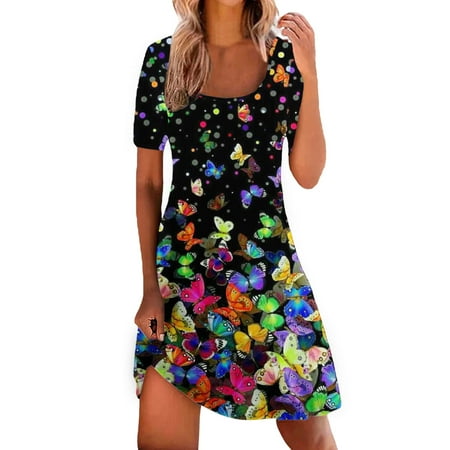 Womens Summer Dress Crew Neck Mini Dress Casual Print Loose Beach Short Mini Tank Dress Maternity Dress for Women
Womens Summer Dress Crew Neck Mini Dress Casual Print Loose Beach Short Mini Tank Dress Maternity Dress for Women