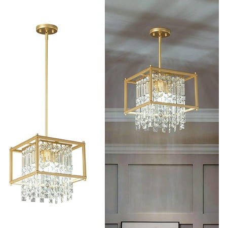 4-Light Dining Room Light Fixture 11.81 inch Square Lndustrial Farmhouse Chandelier Gold Metal Crystal Pendant Light for Kitchen Dining Room Room Flat and Inclined Ceiling
4-Light Dining Room Light Fixture 11.81 inch Square Lndustrial Farmhouse Chandelier Gold Metal Crystal Pendant Light for Kitchen Dining Room Room Flat and Inclined Ceiling