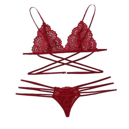 Dtydtpe lingerie for women New Women Lace Lingerie Thong Set Bodydoll Sleepwear Bandage Bra Underwear Red
Dtydtpe lingerie for women New Women Lace Lingerie Thong Set Bodydoll Sleepwear Bandage Bra Underwear Red