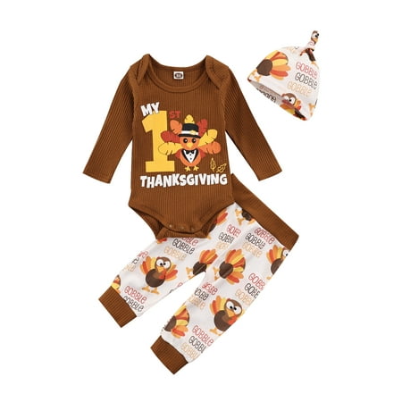 AMILIEe Newborn Baby Girls Boys Outfits My First Thanksgiving Romper Bodysuit Pants Hat Set
AMILIEe Newborn Baby Girls Boys Outfits My First Thanksgiving Romper Bodysuit Pants Hat Set