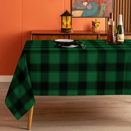 Checkered Rectangle Christmas Tablecloth - Waterproof and Washable Gingham Xmas Table Cloth Holiday Decorative Table Cover for Party Green/Black 60 x 120 Inch
Checkered Rectangle Christmas Tablecloth - Waterproof and Washable Gingham Xmas Table Cloth Holiday Decorative Table Cover for Party Green/Black 60 x 120 Inch