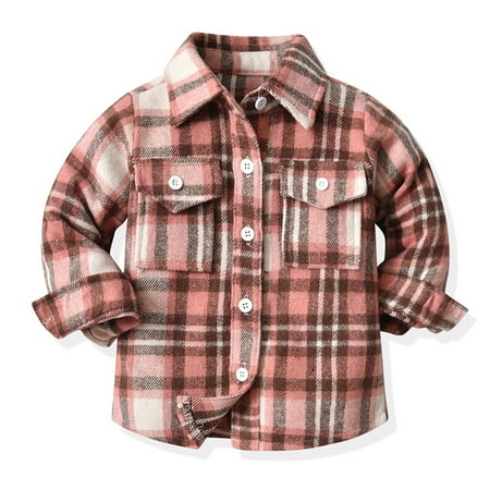 Zlekejiko Toddler Boys Girls Shirt Coat Jacket Plaid Long Sleeve Kids Turn Down Collar Button Tops Outwear
Zlekejiko Toddler Boys Girls Shirt Coat Jacket Plaid Long Sleeve Kids Turn Down Collar Button Tops Outwear