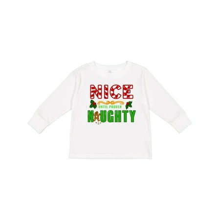 Inktastic Nice Until Proven Naughty with Holly and Gingerbread Man Gift Toddler Boy or Toddler Girl Long Sleeve T-Shirt
Inktastic Nice Until Proven Naughty with Holly and Gingerbread Man Gift Toddler Boy or Toddler Girl Long Sleeve T-Shirt