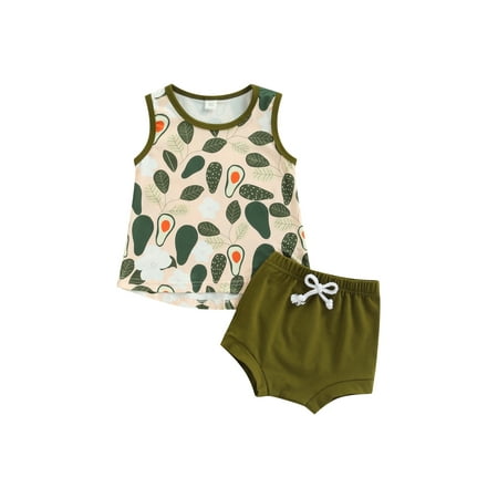 Toddler Baby Boy Girl Summer Outfit Avocado Pullover Sleeveless Shirt Strap Tank Elastic Shorts Set
Toddler Baby Boy Girl Summer Outfit Avocado Pullover Sleeveless Shirt Strap Tank Elastic Shorts Set