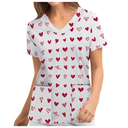 Women Scrub_Top Working Uniform Blouse Short Sleeve V-Neck Workwear T-Shirt with Pocket Comfy Tops S
Women Scrub_Top Working Uniform Blouse Short Sleeve V-Neck Workwear T-Shirt with Pocket Comfy Tops S