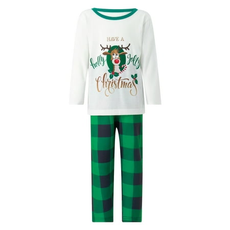 Matching Family Christmas Parent-child Pajamas Set Elk Letter Print Long Sleeve Crew Neck Tops+Stretch Casual Plaid Pants Set
Matching Family Christmas Parent-child Pajamas Set Elk Letter Print Long Sleeve Crew Neck Tops+Stretch Casual Plaid Pants Set