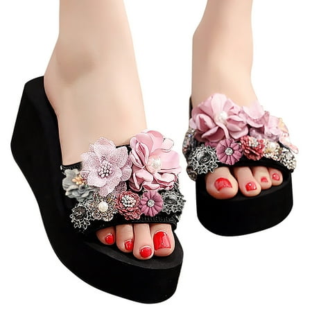 Pgeraug womens slippers Women Girls Floral Wedges Bohemian Style Sandals Slippers Beach Shoes mens slippers Pink 36
Pgeraug womens slippers Women Girls Floral Wedges Bohemian Style Sandals Slippers Beach Shoes mens slippers Pink 36