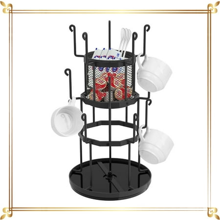 3 Tier Rotating Mug Tree Freestanding Storage Rack Accommodate 15 Mugsfor Kitchen in Black
3 Tier Rotating Mug Tree Freestanding Storage Rack Accommodate 15 Mugsfor Kitchen in Black
