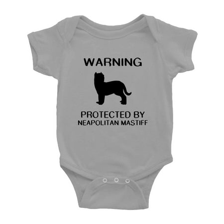 Warning: Protected by A Neapolitan Mastiff Dog Funny Baby Bodysuits (Gray 6-12 Months)
Warning: Protected by A Neapolitan Mastiff Dog Funny Baby Bodysuits (Gray 6-12 Months)