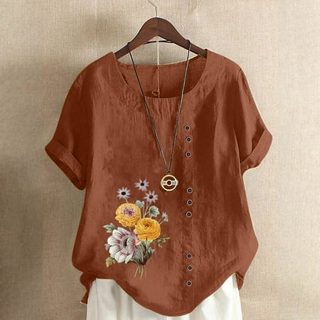 Fatuov Casual Tops for Women Short Sleeve New Fashion for 2023 Corset Tops for Women Round Neck Casual T-shirts Blouses on Clearance Coffee 2XL
Fatuov Casual Tops for Women Short Sleeve New Fashion for 2023 Corset Tops for Women Round Neck Casual T-shirts Blouses on Clearance Coffee 2XL