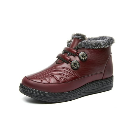 Daeful Women Casual Round Toe Winter Warm Shoes Outdoor Ankle Boot Cold Weather Comfort Plush Lining Snow Boots Red 7
Daeful Women Casual Round Toe Winter Warm Shoes Outdoor Ankle Boot Cold Weather Comfort Plush Lining Snow Boots Red 7