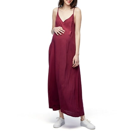 ZANZEA Maternity Dresses V Neck Long Maxi Pregnancy Dress