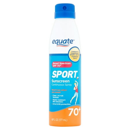 Equate Sport Sunscreen Continuous Spray, SPF 70, 6 Fl Oz