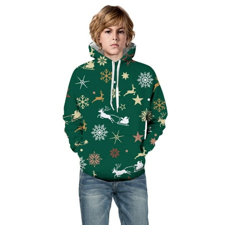 Little Boys Girls Kids Hooded Unisex Sweatshirt 3D Christmas Tree Reindeer Printed Pullover Hoodie For Girls Boys With Pocket Size 3-4T
Little Boys Girls Kids Hooded Unisex Sweatshirt 3D Christmas Tree Reindeer Printed Pullover Hoodie For Girls Boys With Pocket Size 3-4T