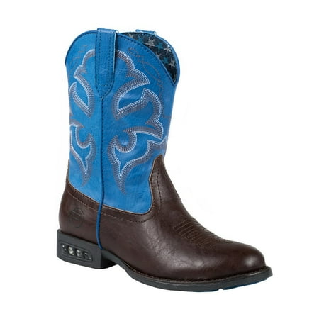 Roper Kids Boys Lightning Embroidery Round Toe Casual Boots Mid Calf