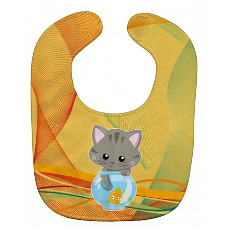 Carolines Treasures BB6879BIB Kitten in the Fish Bowl Baby Bib 10 x 13 multicolor