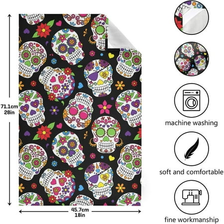 SKYSONIC 1 pack Colorful Skull Kitchen Dish Towels Dishcloths Absorbent Soft Towels Hand Towels 18 x 28
SKYSONIC 1 pack Colorful Skull Kitchen Dish Towels Dishcloths Absorbent Soft Towels Hand Towels 18 x 28