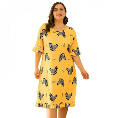Pretty Comy Spring Summer Ladies Nightdress Printing Loose Nightgown Large Size Women Nightdress Sleepwear Yellow XL
Pretty Comy Spring Summer Ladies Nightdress Printing Loose Nightgown Large Size Women Nightdress Sleepwear Yellow XL