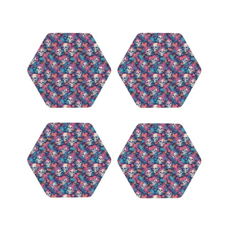Junzan flower Skull leaf colorful Print Coasters for Drinks - Leather Coasters Set of 4 for Coffee Table for Housewarming/Kitchen/Bar/Decor-Hexagon
Junzan flower Skull leaf colorful Print Coasters for Drinks - Leather Coasters Set of 4 for Coffee Table for Housewarming/Kitchen/Bar/Decor-Hexagon