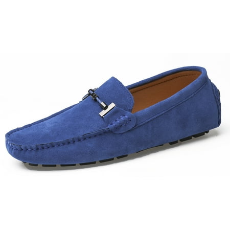 

Go Tour New Mens Casual Loafers Moccasins Slip On Driving Shoes Sapphire Blue 14/50