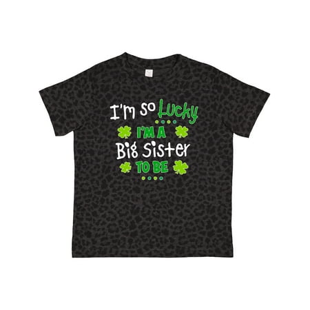 Inktastic Im So Lucky Im a Big Sister to Be Gift Toddler Toddler Girl T-Shirt
