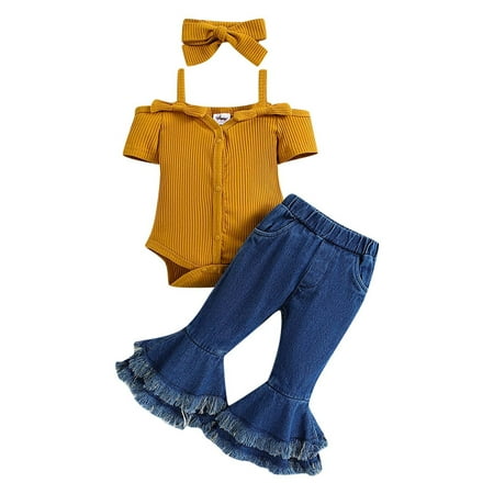 B91xZ Baby Girl Spring Outfits Toddler Girls Summer Short Sleeve Ribbed Romper Bodysuit Pants Headbands 3PCS Outfits Clothes Brown Sizes 18-24 Months
B91xZ Baby Girl Spring Outfits Toddler Girls Summer Short Sleeve Ribbed Romper Bodysuit Pants Headbands 3PCS Outfits Clothes Brown Sizes 18-24 Months