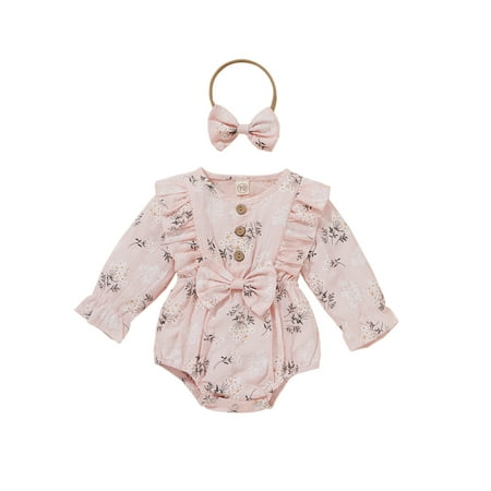 Baby Romper with Hairband Girls Floral Print O-Neck Long Sleeve Bodysuit+ Headband
Baby Romper with Hairband Girls Floral Print O-Neck Long Sleeve Bodysuit+ Headband