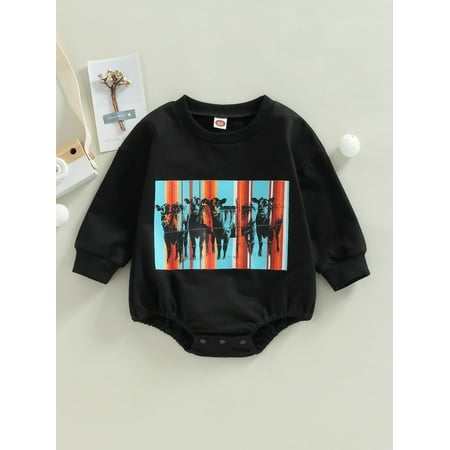 Western Baby Outfit Newborn Boy Girl Cow Print Sweatshirt Romper Bodysuit Sweater Onesie Fall Winter Clothes (Not My Rodeo 3-6 Months)
Western Baby Outfit Newborn Boy Girl Cow Print Sweatshirt Romper Bodysuit Sweater Onesie Fall Winter Clothes (Not My Rodeo 3-6 Months)