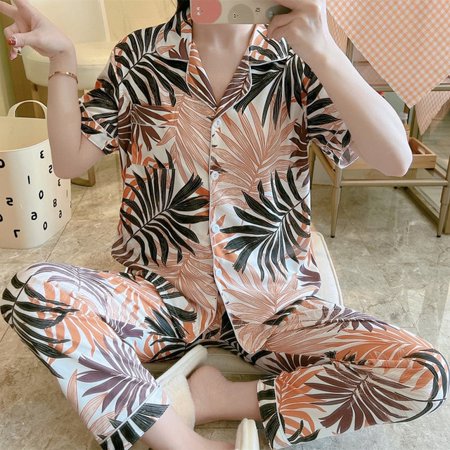 DanceeMangoo New Sale Women Home Wear Spring Summer Short Sleeved Women Pajamas Set Long Pant Pyjamas Sets Cotton Leisure Sleepwear Set
DanceeMangoo New Sale Women Home Wear Spring Summer Short Sleeved Women Pajamas Set Long Pant Pyjamas Sets Cotton Leisure Sleepwear Set
