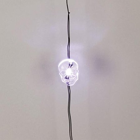 Skull Moon Lights - 20 White LED Lights on Black Plated Wire, 20 LED lights By Darice