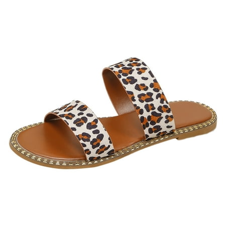 ZHAGHMIN Leopard Print Ladies Sandals Summer Flat Soft Bottom Outer Wear Beach Sandals Casual Pu Leather Slippers Women Non-Slip Slides Brown Size6.5
ZHAGHMIN Leopard Print Ladies Sandals Summer Flat Soft Bottom Outer Wear Beach Sandals Casual Pu Leather Slippers Women Non-Slip Slides Brown Size6.5