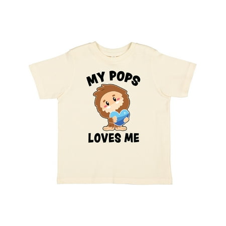 Inktastic Cute Bigfoot My Pops Loves Me Gift Toddler Boy Girl T-Shirt