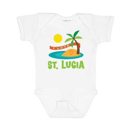 Inktastic I Love St Lucia Gift Baby Boy or Baby Girl Bodysuit
