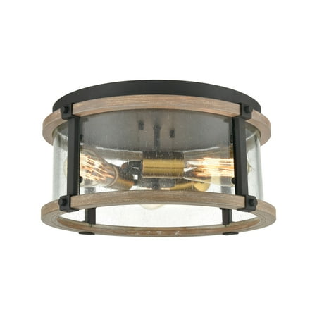 Elk Home Geringer 15 Wide 3-Light Flush Mount - Charcoal