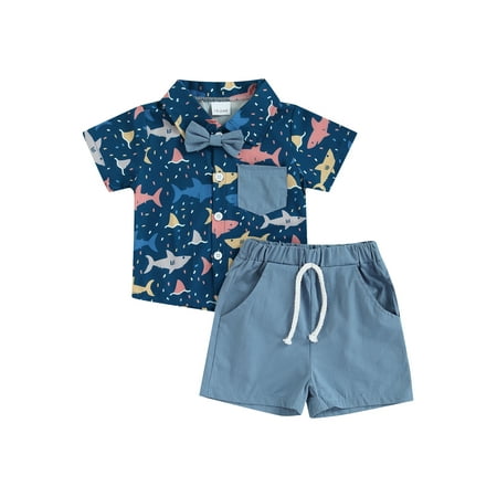 Amuver Toddler Kids Boys Casual Suit Cartoon Shark Printed Short Sleeve Shirt+Solid Color Shorts
Amuver Toddler Kids Boys Casual Suit Cartoon Shark Printed Short Sleeve Shirt+Solid Color Shorts