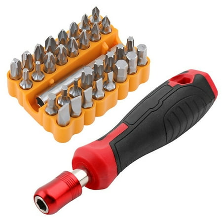 34pcs Hex Self-locking Adapter Screwdriver Handle Screwdriver Holder with Bits