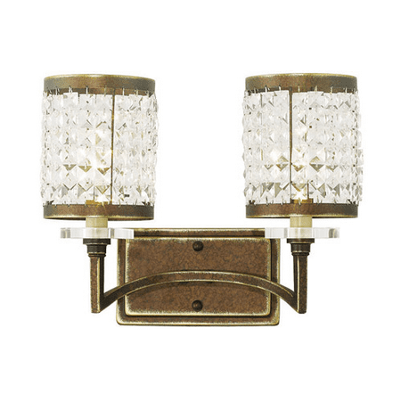 Bathroom Vanity 2 Light With Clear Crystals Hand Painted Palacial Bronze size 9 in 120 Watts - World of Crystal
Bathroom Vanity 2 Light With Clear Crystals Hand Painted Palacial Bronze size 9 in 120 Watts - World of Crystal