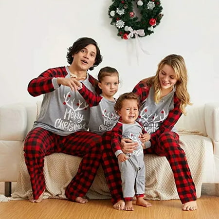 Matching Christmas Family Pajamas Sets Christmas Reindeer Print Sleepwear Family Pjs Matching Sets Loungewear Outfits