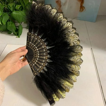 1 pcs Bright Color for Lolita with Pendant Vintage Handmade Party Decor Dance Hand Fan Wedding Gift Feather Folding Fan BLACK
1 pcs Bright Color for Lolita with Pendant Vintage Handmade Party Decor Dance Hand Fan Wedding Gift Feather Folding Fan BLACK