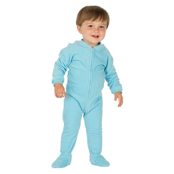 Footed Pajamas - Baby Blue Infant Fleece Onesie