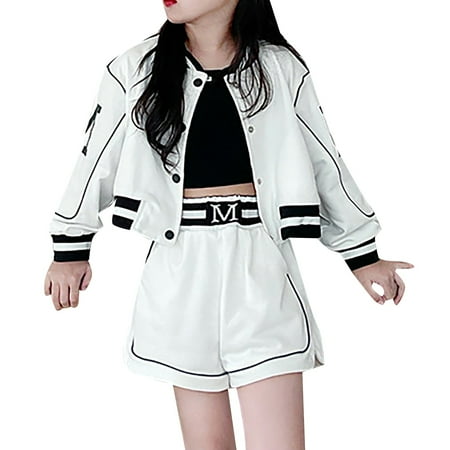 JIEU Little/ Big Kids Girls Fashion Leisure Spring and Autumn Long Sleeve Jacket Letter Printed Baseball Sports Set Jacket and Shorts Outdoor Clothes
JIEU Little/ Big Kids Girls Fashion Leisure Spring and Autumn Long Sleeve Jacket Letter Printed Baseball Sports Set Jacket and Shorts Outdoor Clothes