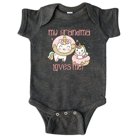 Inktastic My Grandma Loves Me Unicorns Gift Baby Boy or Baby Girl Bodysuit