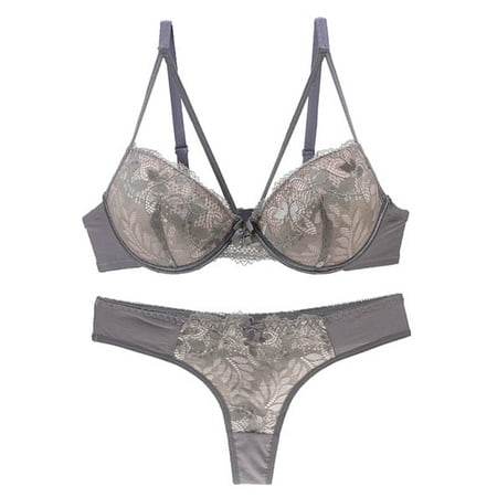 Lace Intimate Push up Bra and Thong Set