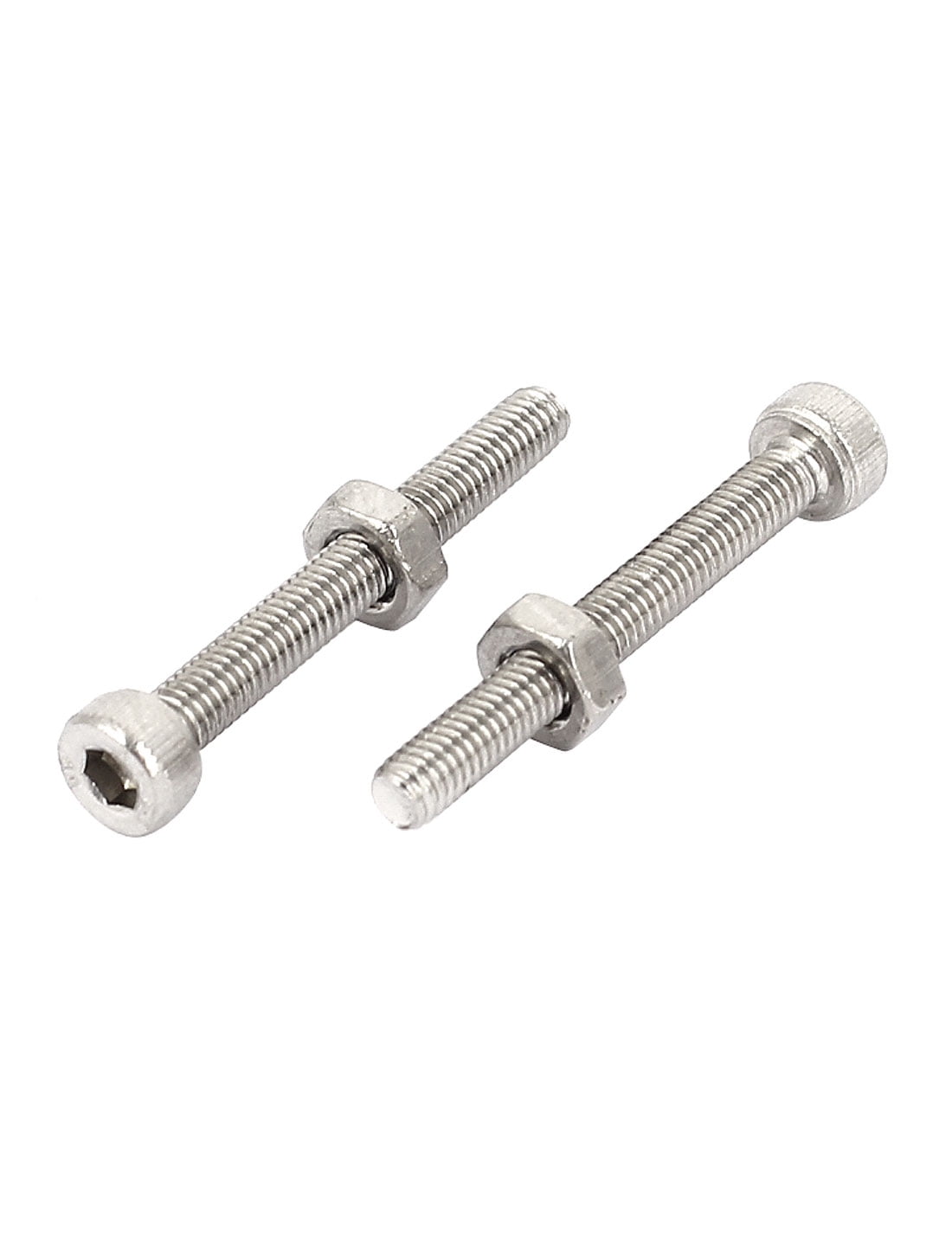 M3x25mm Stainless Steel Hex Socket Head Knurled Cap Screws Bolts Nut