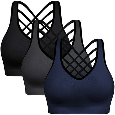 Padded Strappy Sports Bras for Women - Activewear Tops for Yoga Running Fitness black gray blue medium F113781
Padded Strappy Sports Bras for Women - Activewear Tops for Yoga Running Fitness black gray blue medium F113781