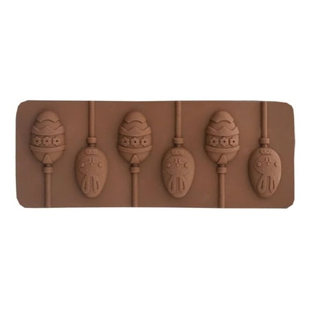 6 Cavity Easter Eggs Chocolate Lollipop Silicone Mold Candy Cookie Cake Mould